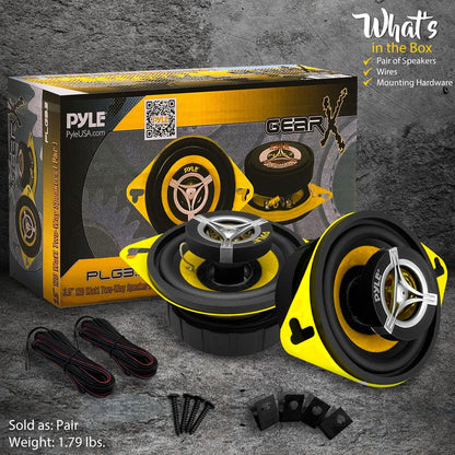 Système de haut-parleurs pour voiture 120 W, 3,5 pouces, cône jaune, 4 ohms, aimant de 20 oz