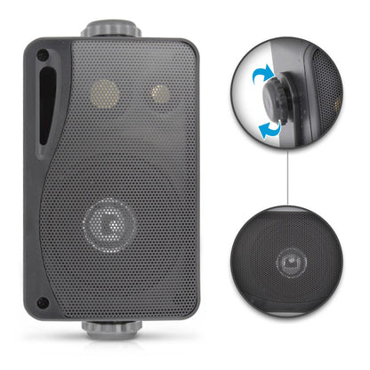 Difuzoare marine de 3,5", impermeabile, woofer din aluminiu, 200 W, negre