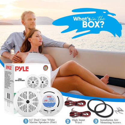 6,5-Zoll-Marine-Lautsprecher, wasserdicht, 120 W, Polypropylen-Konus, weiß