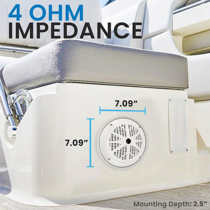 6,5-Zoll-Marine-Lautsprecher, wasserdicht, 120 W, Polypropylen-Konus, weiß
