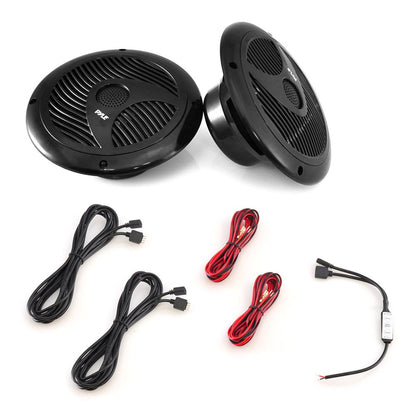 6,5-Zoll-Marine-Lautsprecher, wasserdicht, 150 W, LED-Beleuchtung, Polypropylen-Konus