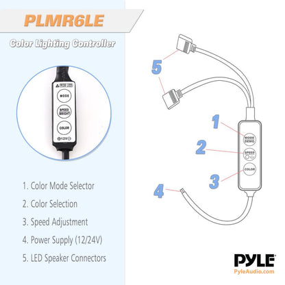 6,5-Zoll-Marine-Lautsprecher, wasserdicht, 150 W, LED-Beleuchtung, Polypropylen-Konus