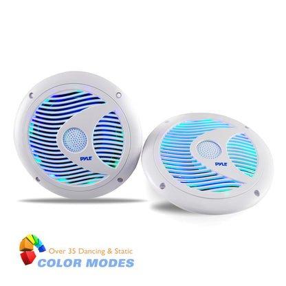 6,5-Zoll-Marine-Lautsprecher, wasserdicht, 150 W, LED-Beleuchtung, weiß