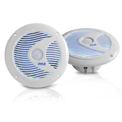 6,5-Zoll-Marine-Lautsprecher, wasserdicht, 150 W, LED-Beleuchtung, weiß