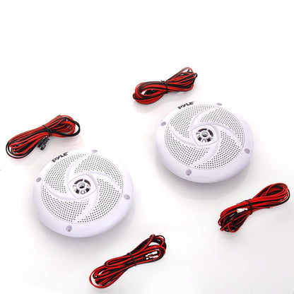 Altoparlanti nautici impermeabili da 100 W con luci LED, bianchi, a basso profilo