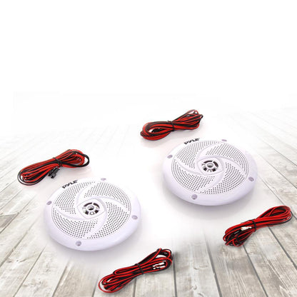 Altoparlanti nautici impermeabili da 100 W con luci LED, bianchi, a basso profilo
