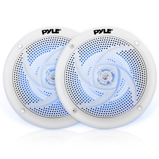 Vodotěsné reproduktory Marine 100W s LED osvětlením, nízkoprofilové, bílé