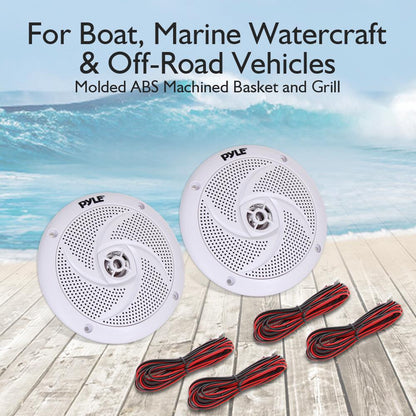 Marine-Lautsprecher, 100W, wasserdicht, schlankes Design, 4 Stück, Weiß