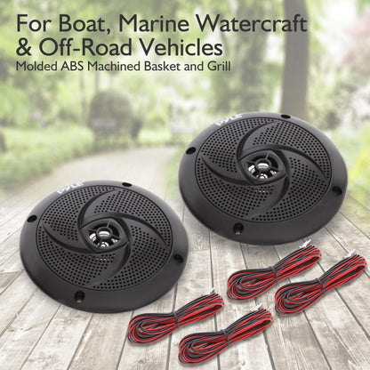 Vodotěsné reproduktory Marine 6.5, 240W, s LED osvětlením, štíhlé provedení, modré