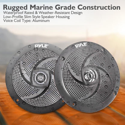 Vodotěsné reproduktory Marine 6.5, 240W, s LED osvětlením, štíhlé provedení, modré