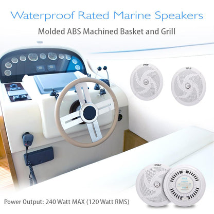 Reproduktory Marine 240W, vodotěsné, 6.5, nízkoprofilové, štíhlé provedení, bílé