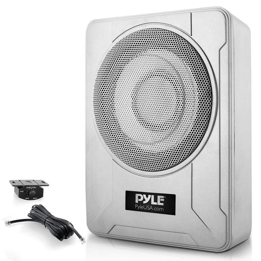 Sistema de subwoofer marino de 8 y 600W, diseño delgado, amplificador integrado, plateado