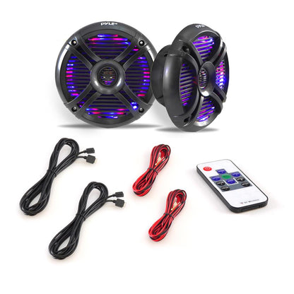 Vodotěsné reproduktory Marine 6.5, 250W, s LED osvětlením, polypropylenové membrány