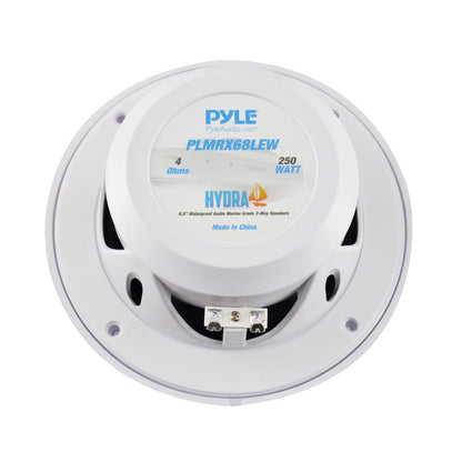 6.5" vandtætte marinehøjttalere 250W med LED-lys, hvid