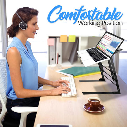 Supporto portatile doppio per laptop - design ergonomico regolabile in acciaio