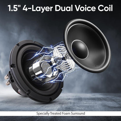 Subwoofer do auta 800W, dvojitá kmitací cívka, nepřelisovaná papírová membrána