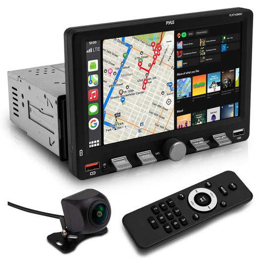 7" autorádio s dotykovou obrazovkou – bezdrátový Apple CarPlay a Android Auto, Bluetooth, USB-C, rychlé nabíjení, AUX/SD a hands-free telefonování (černé) – PLR7103MHU