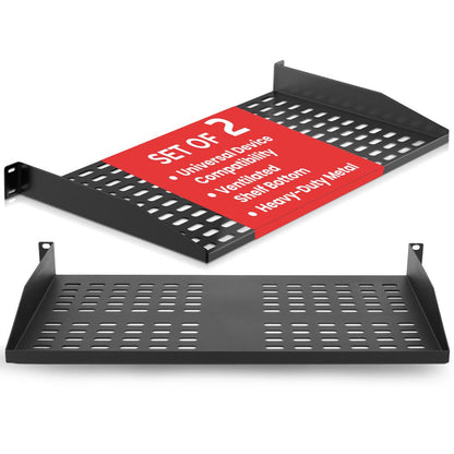 Étagères de rack serveur 1U, 2 pièces, acier ventilé, capacité de 110 lbs