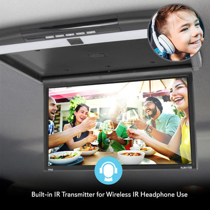 Stropný monitor do automobilu, 1080p LCD, 17,3" výklopná obrazovka, HDMI/USB/SD – PLRV1725