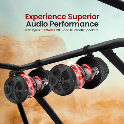 Dvoupásmové vodotěsné terénní reproduktory 800W pro námořní použití, 4 woofer, černé