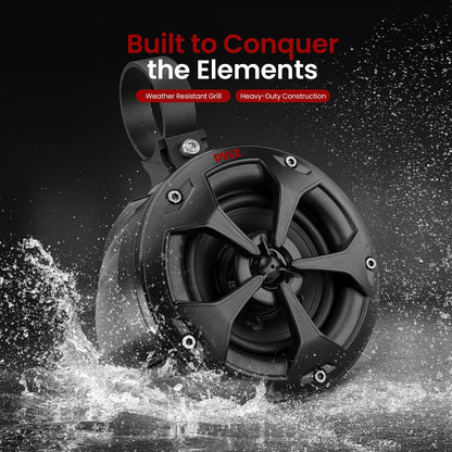 Dvoupásmové vodotěsné terénní reproduktory 800W pro námořní použití, 4 woofer, černé
