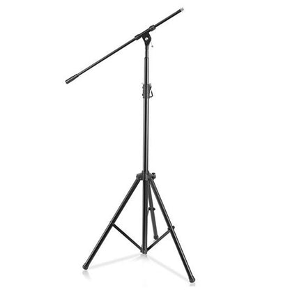Pied de microphone robuste - hauteur réglable, perche télescopique, alliage d'acier