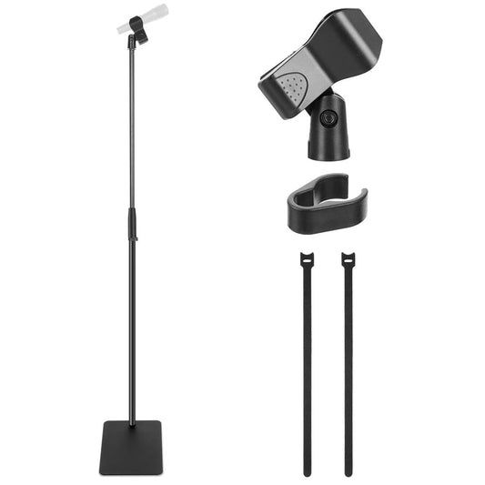 Soporte de micrófono con altura ajustable y base fundida a presión, para estudio o conciertos