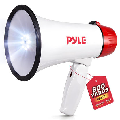 Megafoon, bereik van 800 yards, 30W, ledlamp, sirene, draagbaar