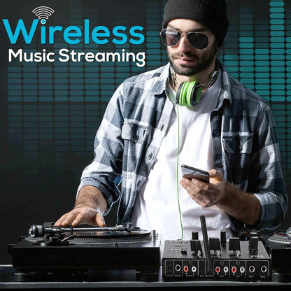 Professional 3-Channel Wireless DJ Mixer with Bluetooth USB and - PMX8BUEU
