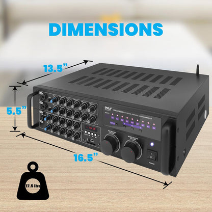 2000 W Bluetooth miksēšanas pastiprinātājs karaokei/PA ar USB/SD un uzstādīšanai statīvā — PMXAKB2000