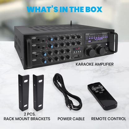 2000 W Bluetooth miksēšanas pastiprinātājs karaokei/PA ar USB/SD un uzstādīšanai statīvā — PMXAKB2000