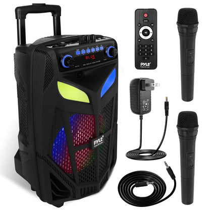Przenośny głośnik PA Bluetooth 600 W, akumulatorowy, 10 świateł LED - PPHP101WMB