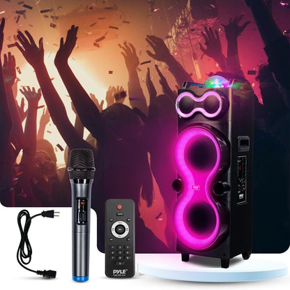 Bluetooth ballīšu skaļrunis, 240 W, jaudīgi basi, divi 10 collu skaļruņi, LED gaismas