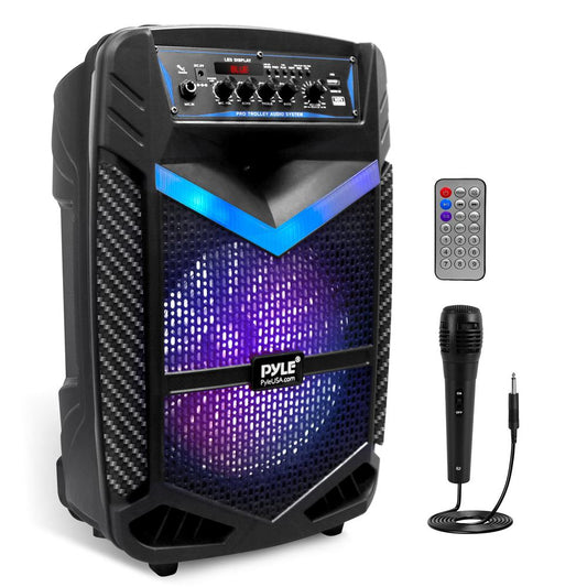 Φορητό ηχείο PA Bluetooth 600W, επαναφορτιζόμενο, υπογούφερ 10", φώτα πάρτι