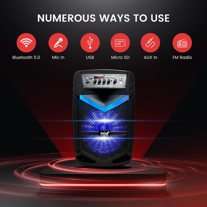 Prenosný Bluetooth PA reproduktor 600 W s nabíjaním, 10" subwooferom a párty osvetlením
