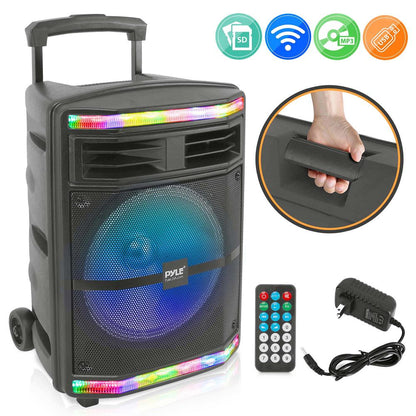 Coluna PA portátil Bluetooth 600W Bateria recarregável Luzes de festa
