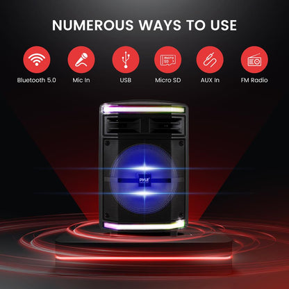 Coluna PA portátil Bluetooth 600W Bateria recarregável Luzes de festa