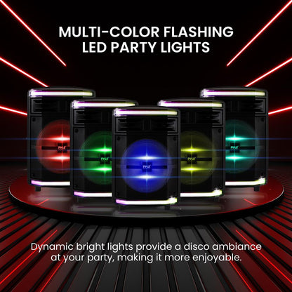 Coluna PA portátil Bluetooth 600W Bateria recarregável Luzes de festa