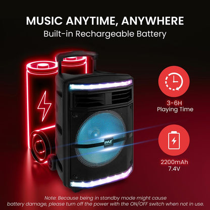 Coluna PA portátil Bluetooth 600W Bateria recarregável Luzes de festa