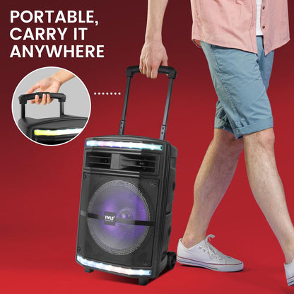 Coluna PA portátil Bluetooth 600W Bateria recarregável Luzes de festa