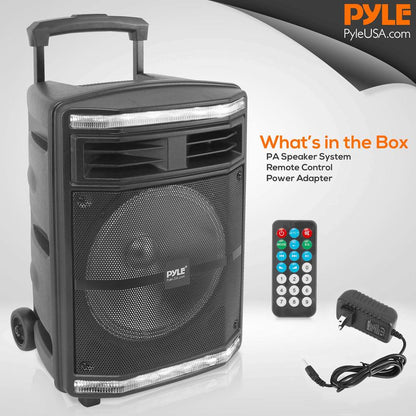 Coluna PA portátil Bluetooth 600W Bateria recarregável Luzes de festa