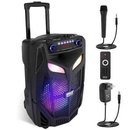 Enceinte PA Bluetooth portable 12, 800 W, rechargeable, lumières LED - PPHP121WMB