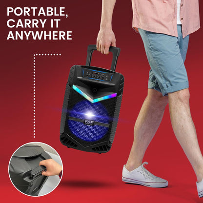 Prenosný Bluetooth PA reproduktor 800 W s nabíjaním, 12" subwooferom a párty osvetlením