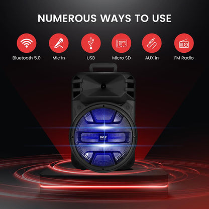 Prenosný Bluetooth PA reproduktor, 800 W, nabíjateľný, LED svetlá – PPHP1243B