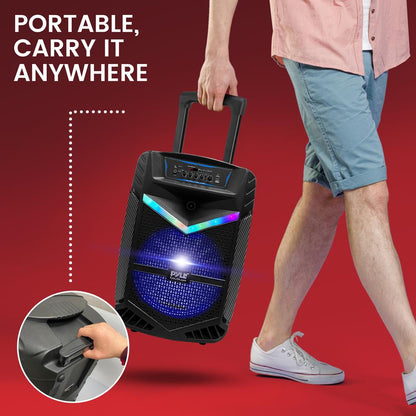 Φορητό ηχείο PA Bluetooth 1200W, επαναφορτιζόμενο, υπογούφερ 15", φώτα πάρτι