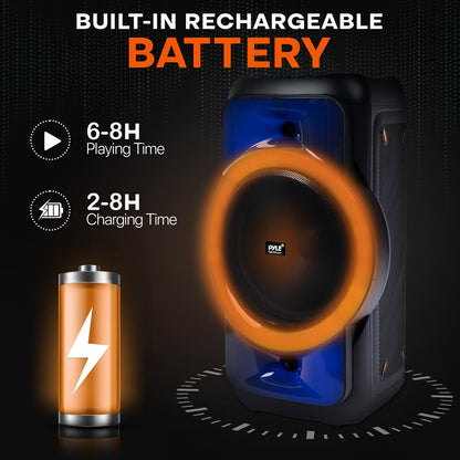 Bluetooth-Partylautsprecher, kraftvoller Klang, TWS, LED-Leuchten, tragbar
