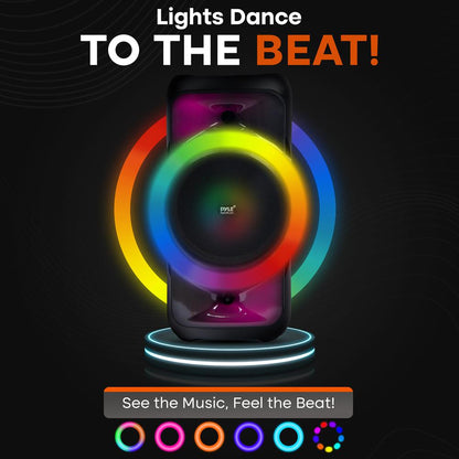 Bluetooth-Partylautsprecher, kraftvoller Klang, TWS, LED-Leuchten, tragbar