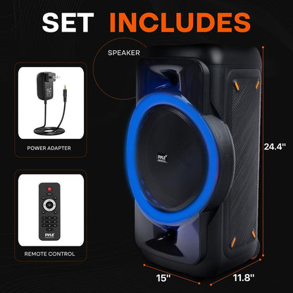 Bluetooth-Partylautsprecher, kraftvoller Klang, TWS, LED-Leuchten, tragbar