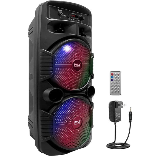 Φορητό ηχείο PA Bluetooth 600W, επαναφορτιζόμενο, δύο ηχεία 8", φώτα πάρτι