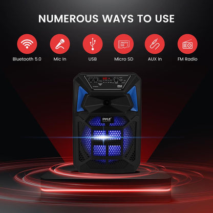 Boxă PA portabilă cu Bluetooth, 400 W, lumini LED, microfon și roți, reîncărcabilă